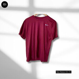 Nike Dri-FIT T-Shirt | Medium | Burgundy Athletic Top